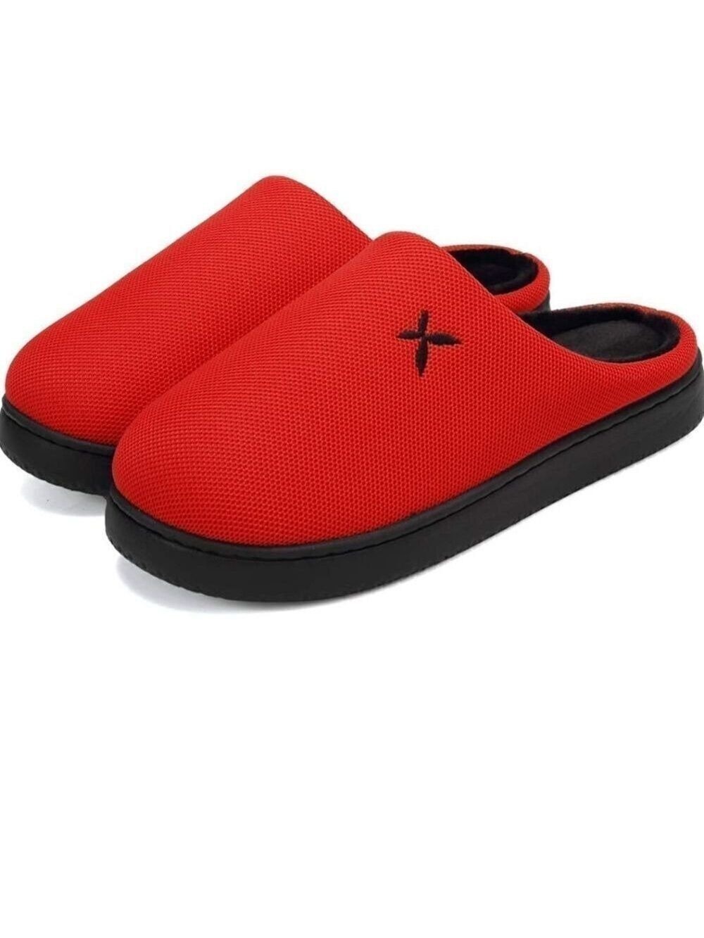 NWT Memory Foam Slippers for Women Slip on Cotton  Non-Slip Rubber Size 8-8.5
